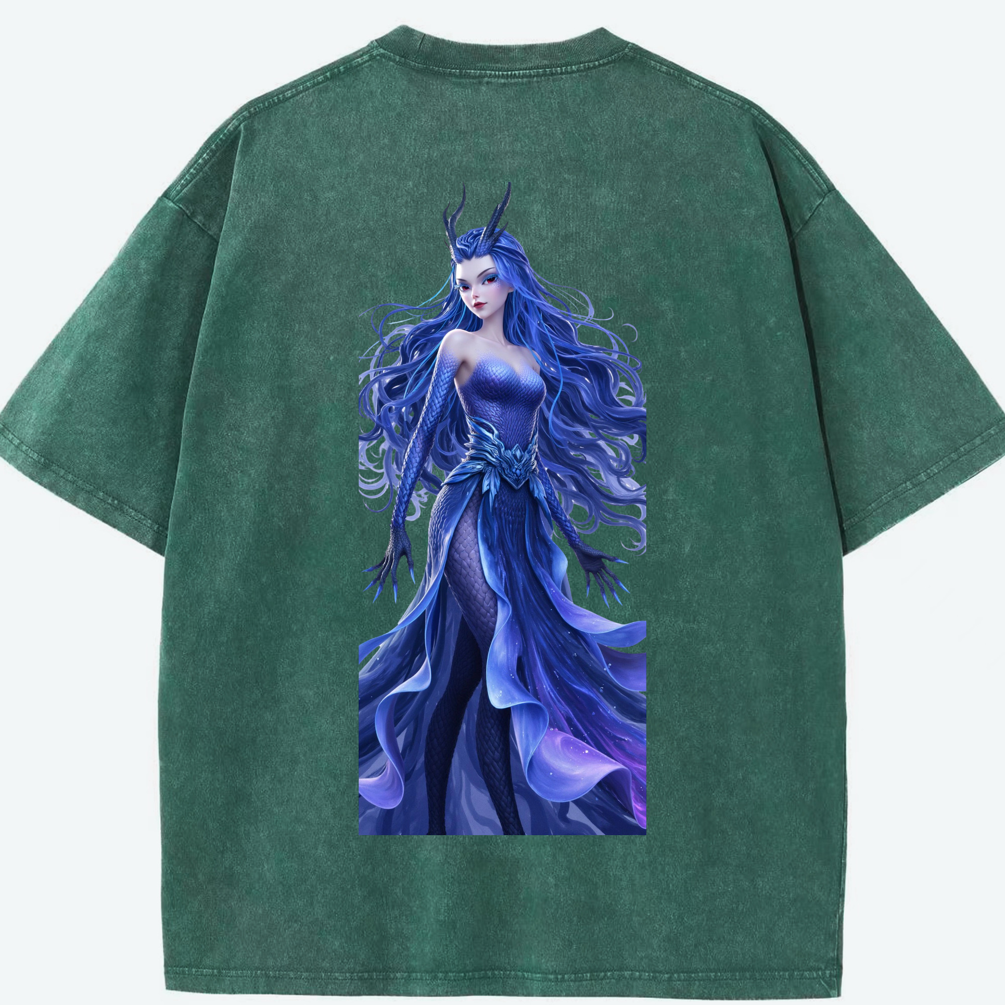 （画像用） Ne Zha 2 ナタ 魔童の大暴れ 綿100% ヴィンテージ風 半袖Tシャツ（背面プリント）